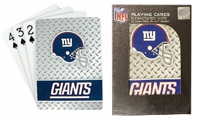 #ad NEW YORK GIANTS DIAMOND PLATE PLAYING CARDS NEW amp; OFFICIALLY LICENSED $6.75