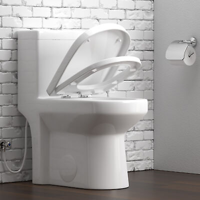 #ad One Piece Toilet 12#x27;#x27; Rough in Compact Toilet Dual Flush UF Soft Close Seat $219.99