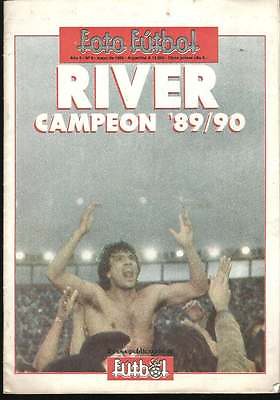 #ad RIVER PLATE CHAMPION 1989 90 Argentina RARE Solo Futbol Magazine POSTER $28.99