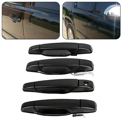 #ad Front amp; Rear Set of 4 Door Handle Black For Chevy GMC Tahoe Yukon Sierra 2007 14 $23.15