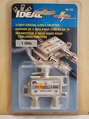 #ad Ideal 2 way Digital Cable Splitter 85 132 5MHZ 1GHZ NEW SEALED $6.97