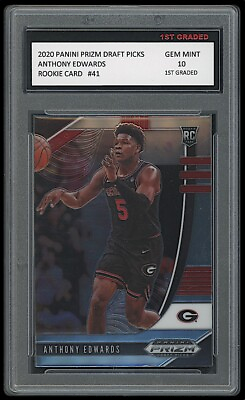#ad Anthony Edwards 2020 Panini Prizm DP 1st Graded 10 Rookie Card RC Timberwolves $139.99