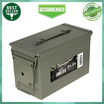 #ad Strategy 50 Caliber Metal Ammo Storage Box 12 in. x 6.125 in. x 7.25 in.OD Green $15.80