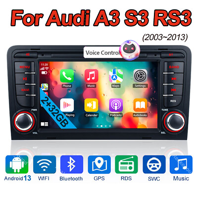 #ad 7#x27;#x27; 232GB For Audi A3 S3 RS3 2003 12 CarPlay Android Auto Stereo Car Headunit $175.07