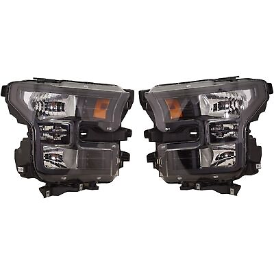 #ad New Black Interior Lens amp; Housing Head Lamp Driver amp; Passenger Side Fits F 150 $379.35