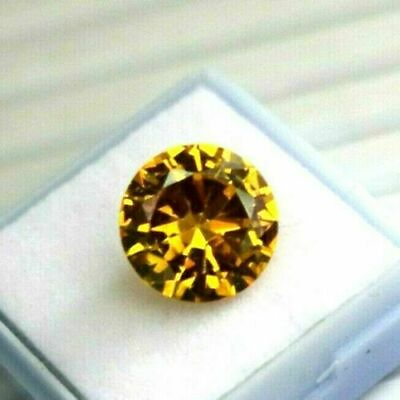#ad 8 Ct Natural Yellow Zircon Round Cut Certified Faceted Loose Gemstone. $13.40