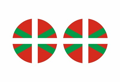 #ad 2x Sticker Round Roundel Flag Euskadi Basque Country $3.41