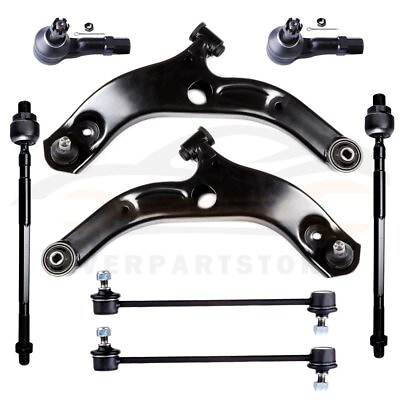 #ad For 2001 2003 Mazda Protege 8 Pcs Front Control Arm Tie Rod End Sway Bar Kit $82.66