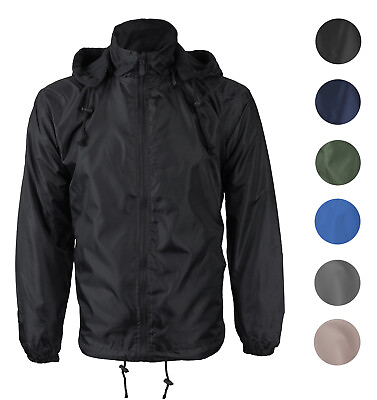#ad Men#x27;s Water Resistant Polar Fleece Lined Hooded Windbreaker Rain Jacket $35.69