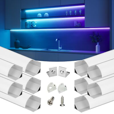 #ad #ad 10Pack 3.3FT 1M V Shape LED Channel System with Milky White Cover Lens Silve... $40.77