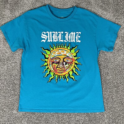 #ad Sublime Shirt Men’s L Blue 40 Oz To Freedom Retro Reggae Rock Ska Punk T Shirt $18.88