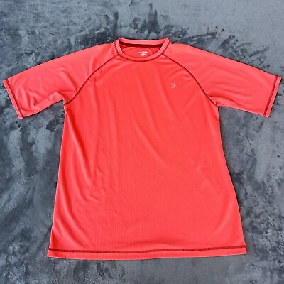 #ad Reel Legends Shirt Mens Large Short Sleeve Performance Red Orange Polyester $16.88