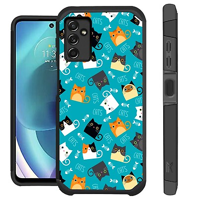 #ad FUSION Case For Samsung Galaxy A14 5G Hybrid Phone Cover CAT FISHBONE TEAL $15.45