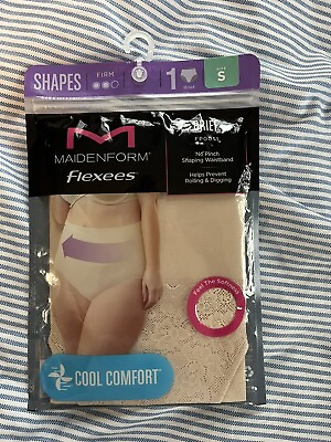 #ad Maidenform Flexees Shapewear No Pinch Brief Cool Comfort Beige W Lace Sz S $8.99