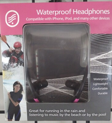 #ad Waterproof Headphones With Cord Black $8.50