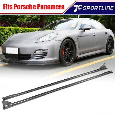 #ad Carbon Fiber Side Skirt Spoiler Rocker Panel Fit For Porsche Panamera 2010 2013 $637.44