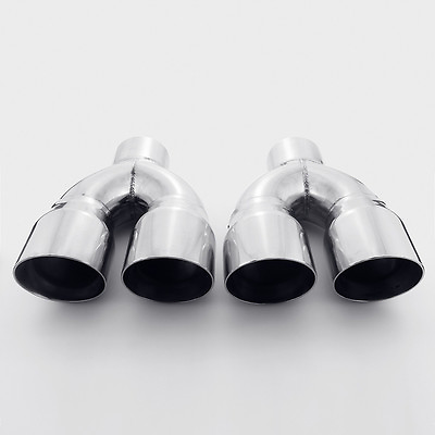 #ad 1 Pair Quad 3quot; Out Exhaust Tips 2.25quot; In 9quot; Long Dual Wall 304 Stainless Steel $146.97
