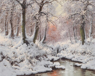 #ad Winter forest landscape Oil painting Wall art HD Giclee Printed on canvas P476 $10.99