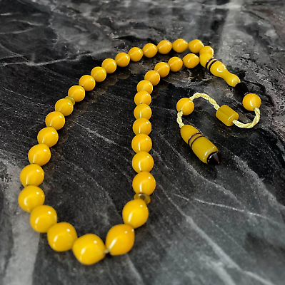 #ad #ad Yellow Tightening Amber Islamic Prayer 33 beads Tasbih Misbaha Tasbeeh 10mm $24.99
