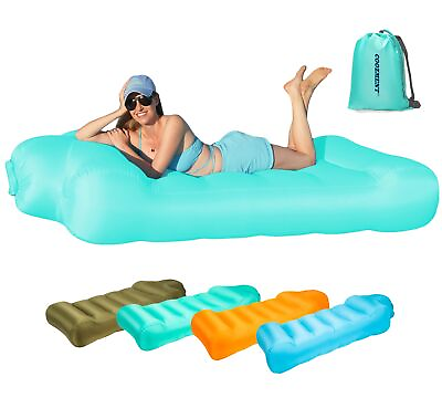 #ad Portable Inflatable Lounger Waterproof Air Sofa Bed 700LBS Capacity Lake Blue $84.57