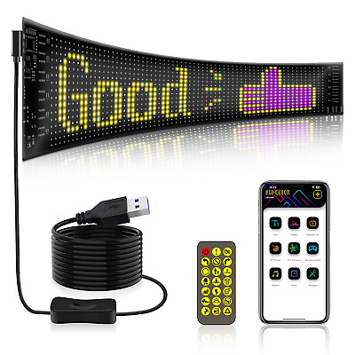 #ad Flexible USB LED Car Sign Display Screen RGB Bluetooth App Control Panel Board $22.06