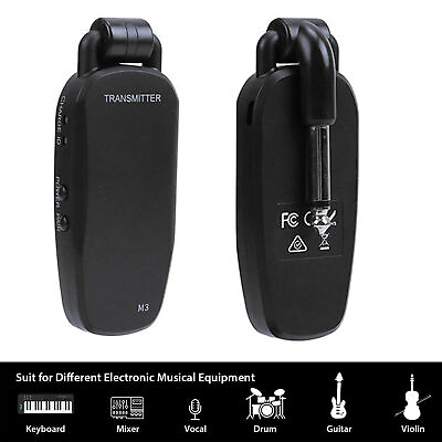 #ad Professional UHF Wireless Guitar System Transmitter Receiver Rechargeable K2D3 $21.99