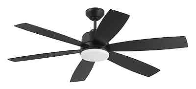 #ad CRAFTMADE Hogan 54 in. Indoor Outdoor Flat Black Ceiling Fan Smart Wi Fi REMOTE $199.99