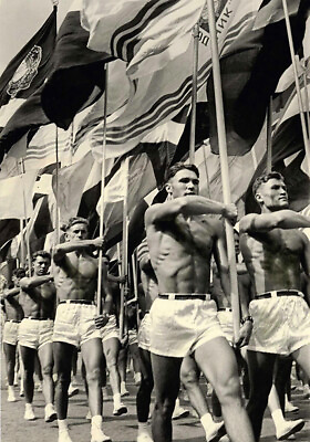 #ad Soviet Gyms Teachers Parade In Moscow 1956 Photo Art Giclee Print Fine Canvas $35.99