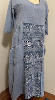 #ad #ad Blue Fish Linen Summer Dress Blue Sz 0 $80.00
