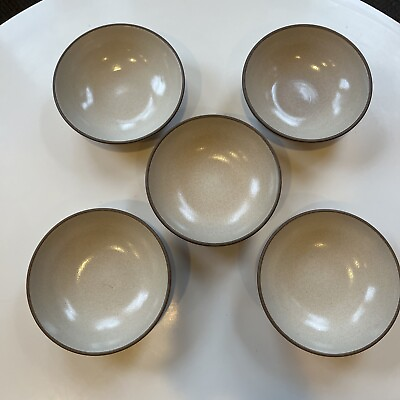 #ad Set Of 5 Vintage Heath Ceramics Sandalwood 5 3 8” Bowl Coupe Tan Brown Speckled $276.00