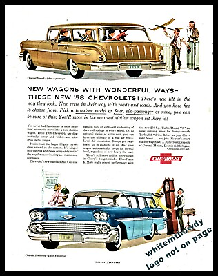 #ad 1958 CHEVROLET Nomad and Brookwood Station Wagon Classic Car AD $10.99