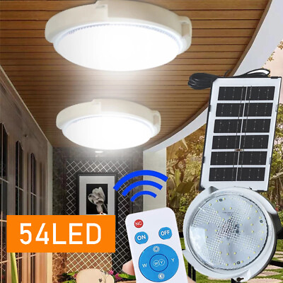 #ad Solar Power Ceiling Pendant Light Remote Control Outdoor Indoor Lamp Waterproof $19.94