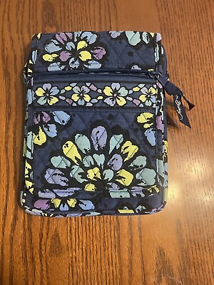 #ad Vera Bradley Blue Crossbody Floral Purse Handbag $17.00