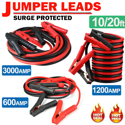 #ad Heavy Duty Jumper Booster Cables Commercial Grade Car Battery Power Jumper 20FT $39.95