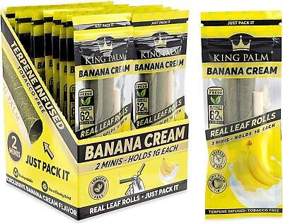 #ad King Palm Mini Banana Cream Palm Leaf Rolls 20 Packs of 2 Each = 40 Rolls $39.99
