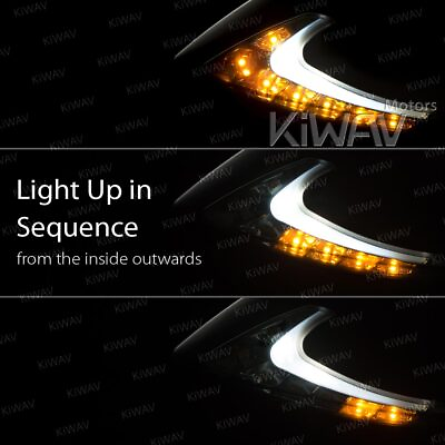 #ad carbon style Lucifer led mirror 2 color sequential effect M10 1.5 fits BMW bikes $179.40
