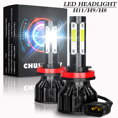 #ad 4 Sides H11 LED Headlight Kit Low Beam Bulbs Super Bright 6500K White 380000LM $15.99