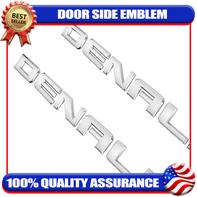 #ad 2x Chrome Silver Door Side for ACADIA Denali Emblem Nameplate Letter 3D Sticker $19.99