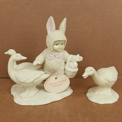 #ad Vtg Department 56 Snowbunnies Goosey Gander Retired Figurine Easter No Box $11.97