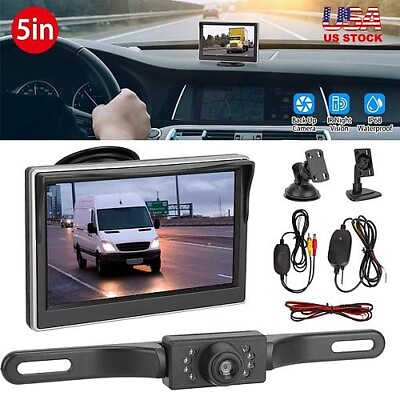 #ad Backup Camera Wireless Car Rear View HD Parking System Night Vision 5quot; Monitor $49.90