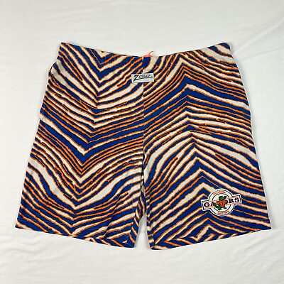 #ad Vintage Florida Gators Zubaz Mens Shorts LARGE Made in USA Zebra Print RARE $37.79