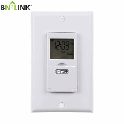 BN LINK 7 Day Programmable In Wall Timer Switch Digital for Fans Lights Motors $14.71