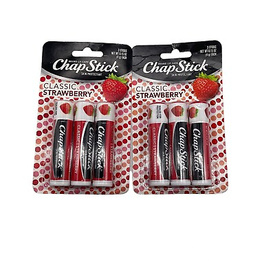 #ad Chapstick x2 Classic Strawberry 3 Pack Lip Care $5.99