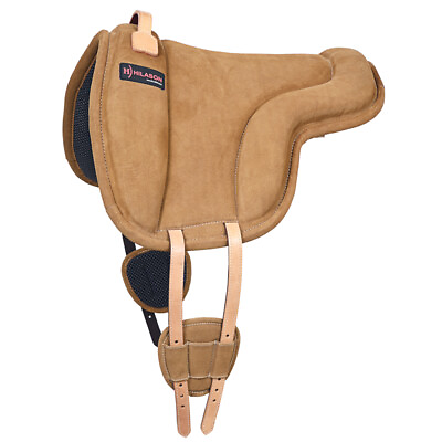 #ad 86HS Hilason Horse Bareback Saddle Pad Anti Slip Base Suede Leather Tan $164.99