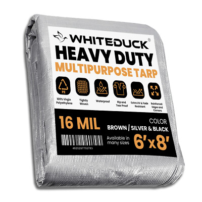 WHITEDUCK Super Heavy Duty Poly Tarp 16 Mil Waterproof Canopy Cover Tarpaulin $54.99