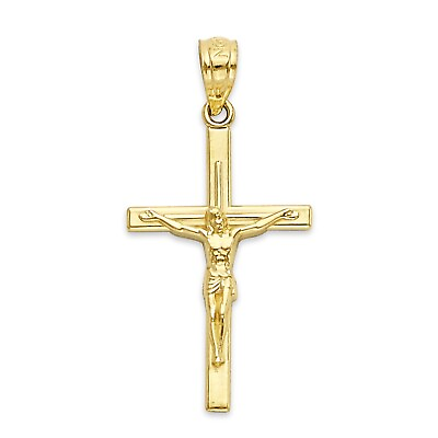 #ad Solid Gold Crucifix Pendant in 10 or 14k Cross Pendant Religious Jewelry $134.39