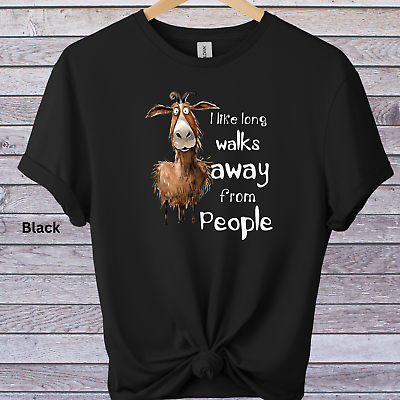 #ad Funny Sarcastic Anti social Goat theme Graphic Print Tshirt Unisex 4Color 5Size $16.99