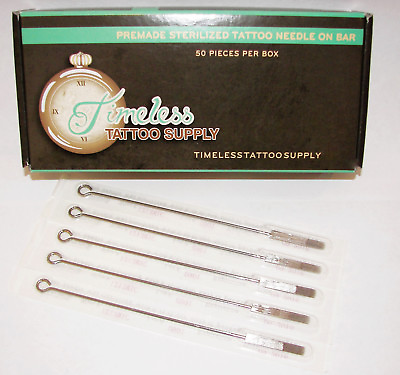 #ad 50 Tattoo Needles Professional 15 Mag Bug Pin Flat Shader sterilized Disposable $16.99