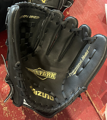 #ad Mizuno MMX 123P 12inch Baseball Softball Glove RHT Black Leather Great Condition $24.99