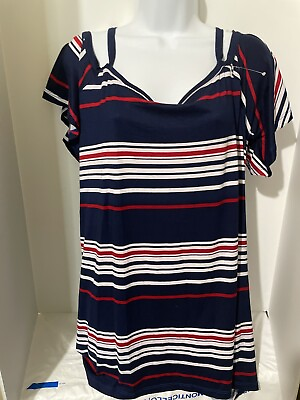 #ad Jennifer Lauren Plus Striped T shirt 2x Womens $10.00